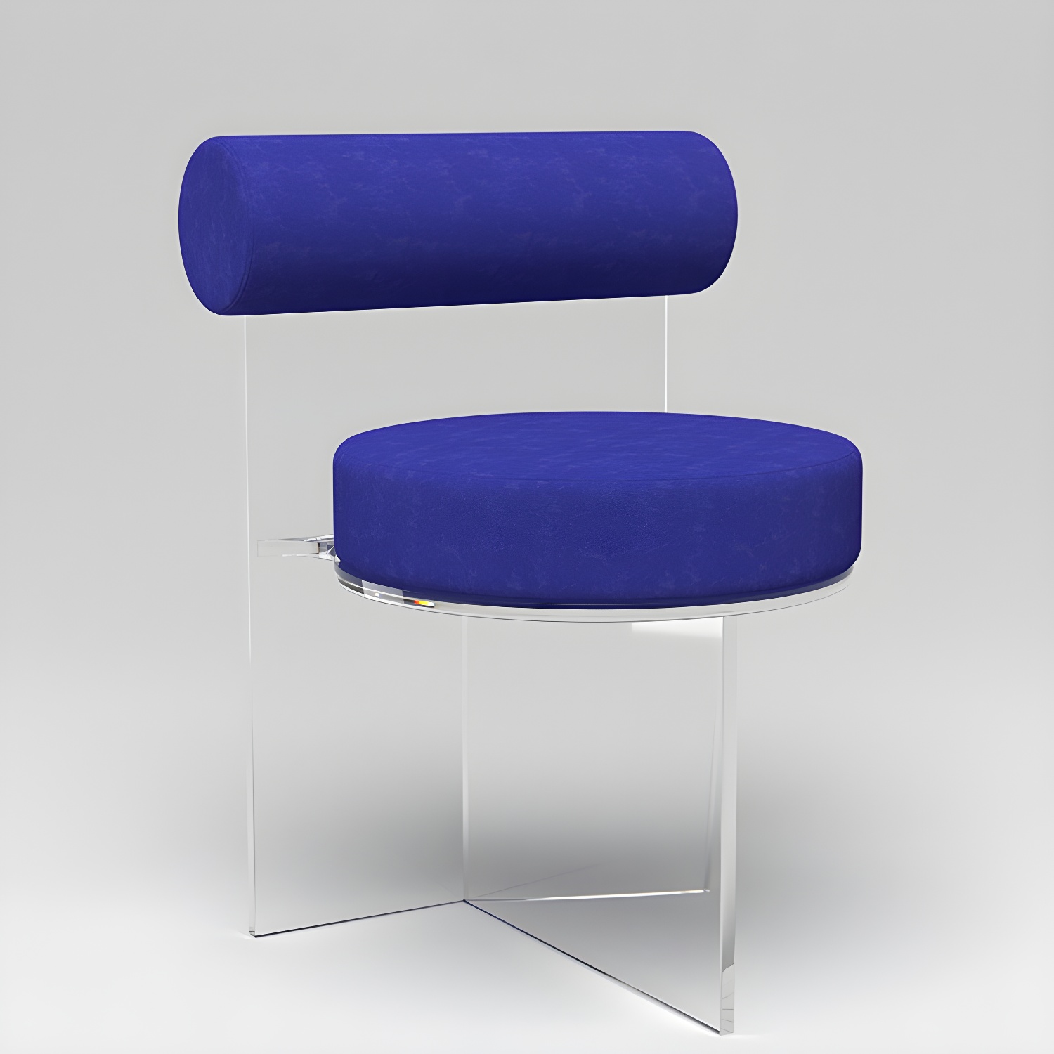 Modern Clear Leg Side Chair with Solid Back and Low Back Heights for Kitchen & Dining