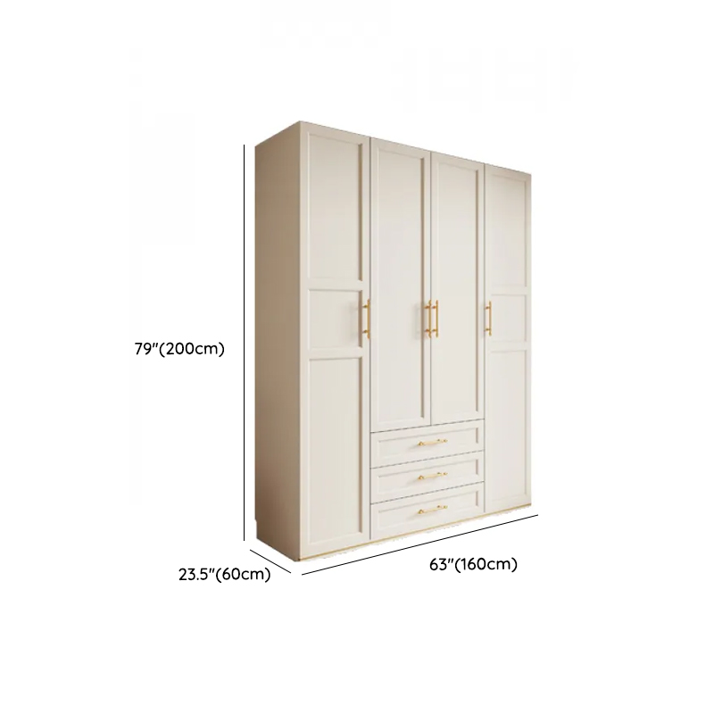 White Minimalist Natural Wood Wardrobe Closet with Soft Close Drawer, Soft Close Door, Interior Shelves, and Clothing Rod - image 12