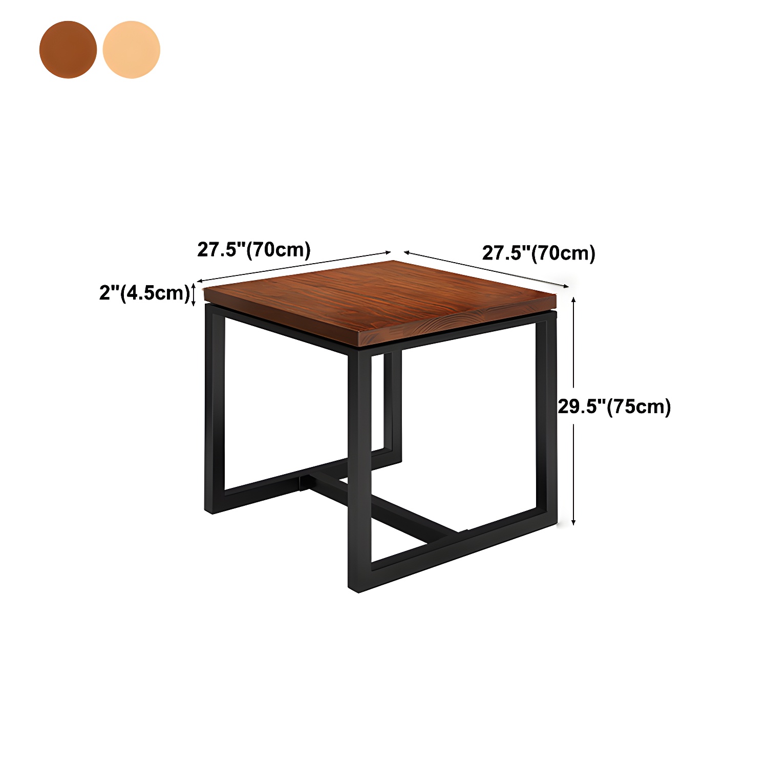 Solid Wood Top Dining Table Industrial Square Black Iron Trestle Base Table - image 17