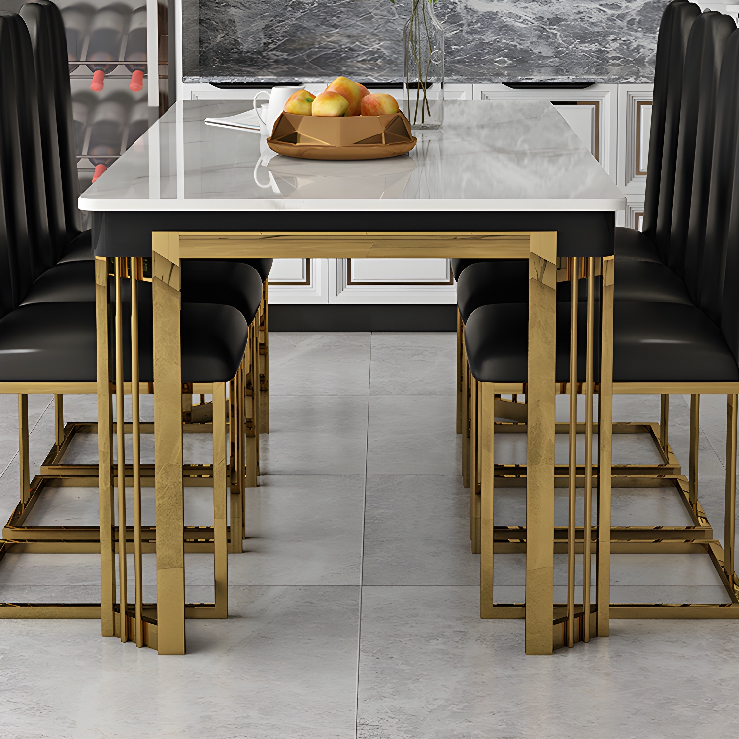 Modern 1/2/7/9 Pieces Dining Set Marble Dining Furniture Set /Separate Items - image 8
