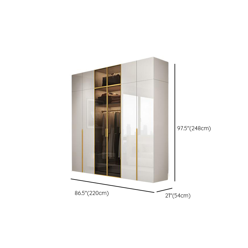 Chalk Minimalist Laminate Cabinet Armoire with Soft Close Drawer, Soft Close Door, Interior Shelves, and Clothing Rod - image 22