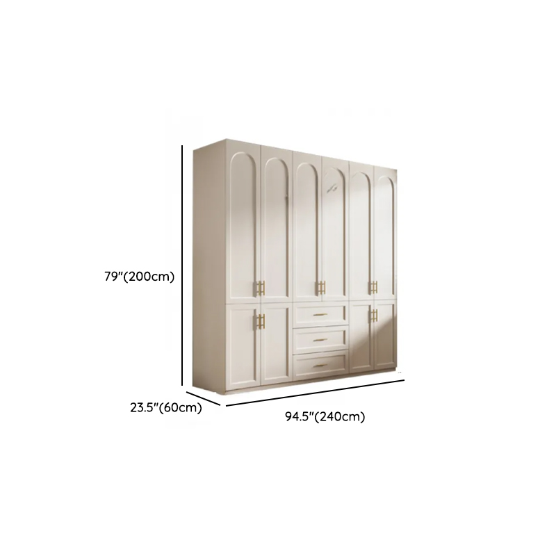 Chalk Modish Laminate Wardrobe Closet with Soft Close Drawer, Soft Close Door, Interior Shelves, and Clothing Rod - image 14