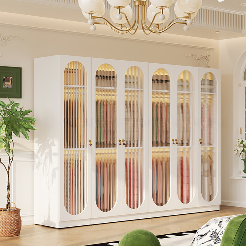 White Modish Manufactured Wood Armoire Cabinet with Adaptable Shelf, Soft Close Door, and Clothing Rod