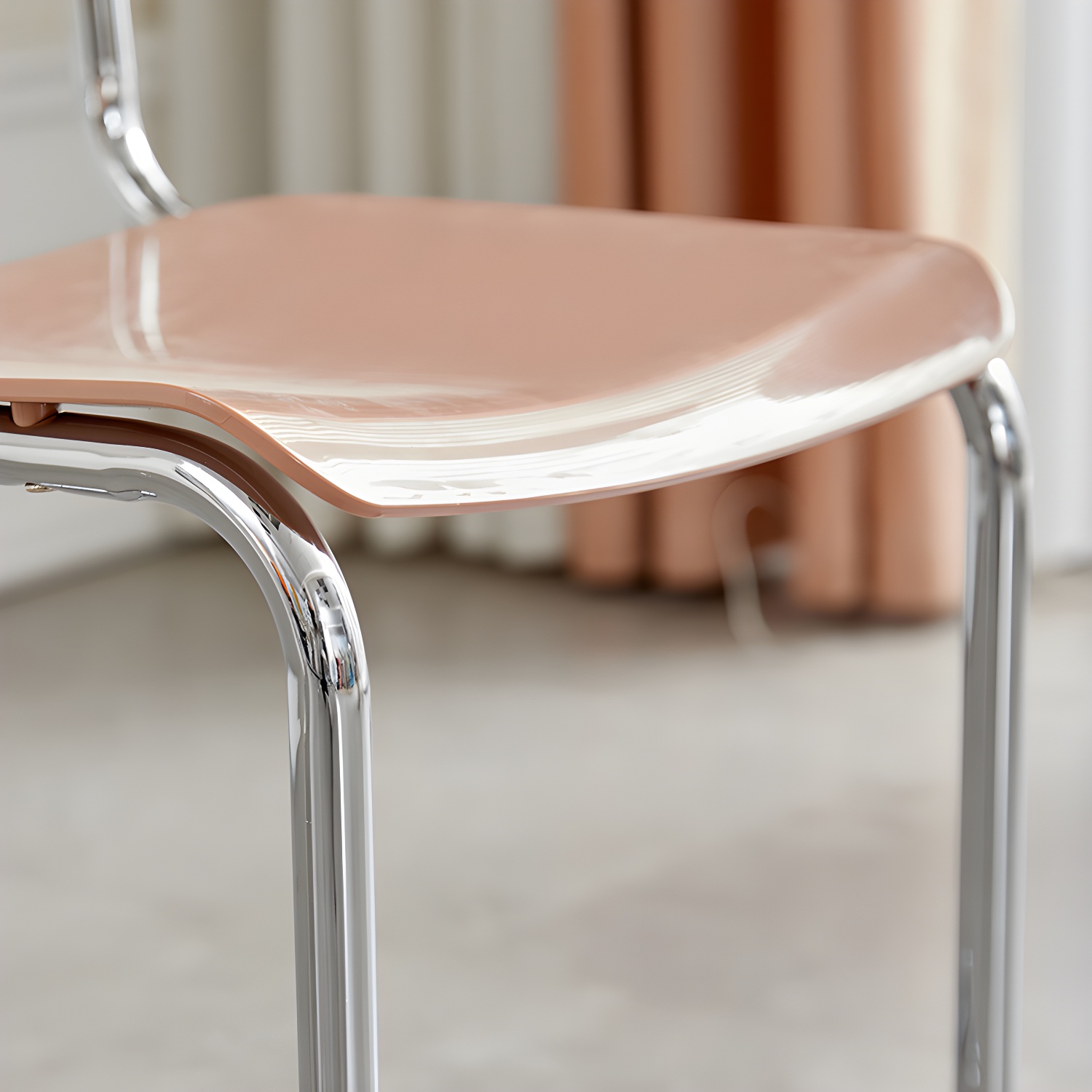 Modern Plastic & Acrylic Side Chair with Low Back and Open Back Style - Silver Leg Color - image 13