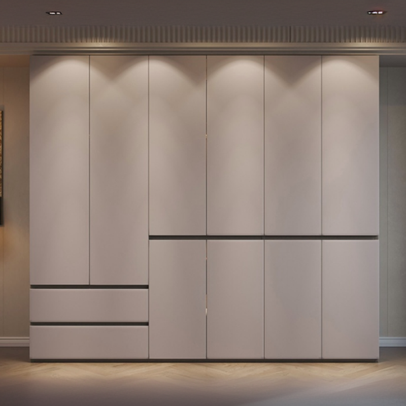 Caramel Modern Manufactured Wood Wardrobe with Soft Close Drawer, Soft Close Door, Interior Shelves, and Hanging Rod