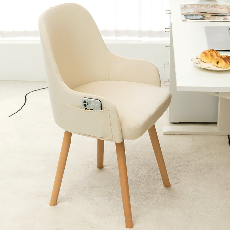 Rotatable/Non-Rotatable Steady Outlined Upholstered Arm Chair for Dinette with Solid Back and Foot Pads in a Modish Style