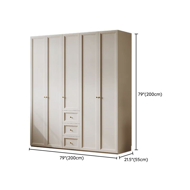 Chalk Modish Self-supporting Cabinet Armoire with Soft Close Drawer, Soft Close Door, and Hinged Hanging Rod - image 14