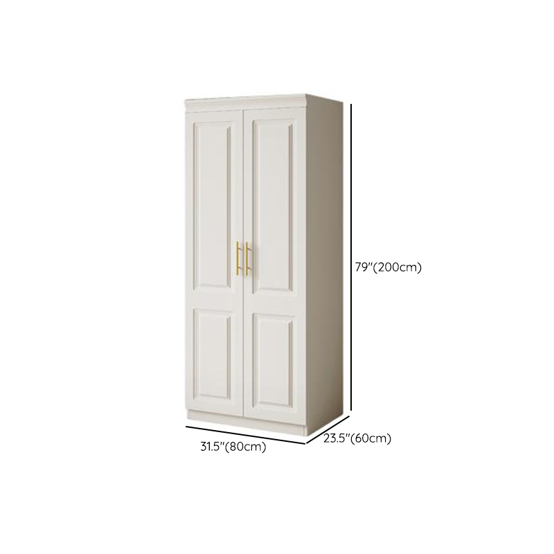 White Minimalist Laminate Wardrobe Closet with Soft Close Drawer, Soft Close Door, Interior Shelves, and Clothing Rod - image 13