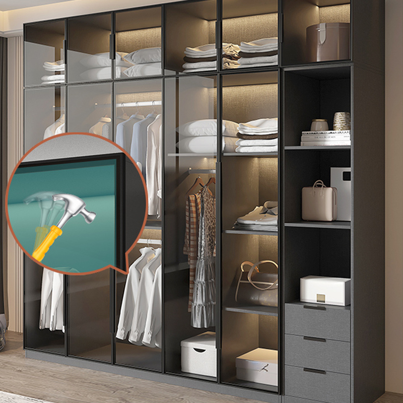 Ink Casual Lumber Wardrobe with Soft Close Door, Interior Shelves, and Hanging Rod - image 8