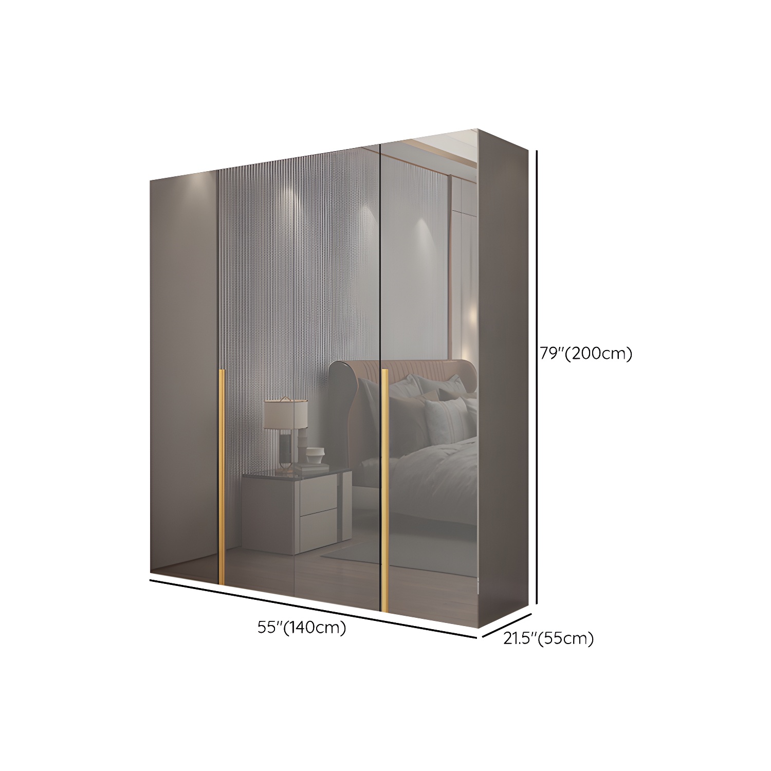 Engineered Wood Wardrobe Closet with Shelves Modern Wardrobe Cabinet for Home - image 11