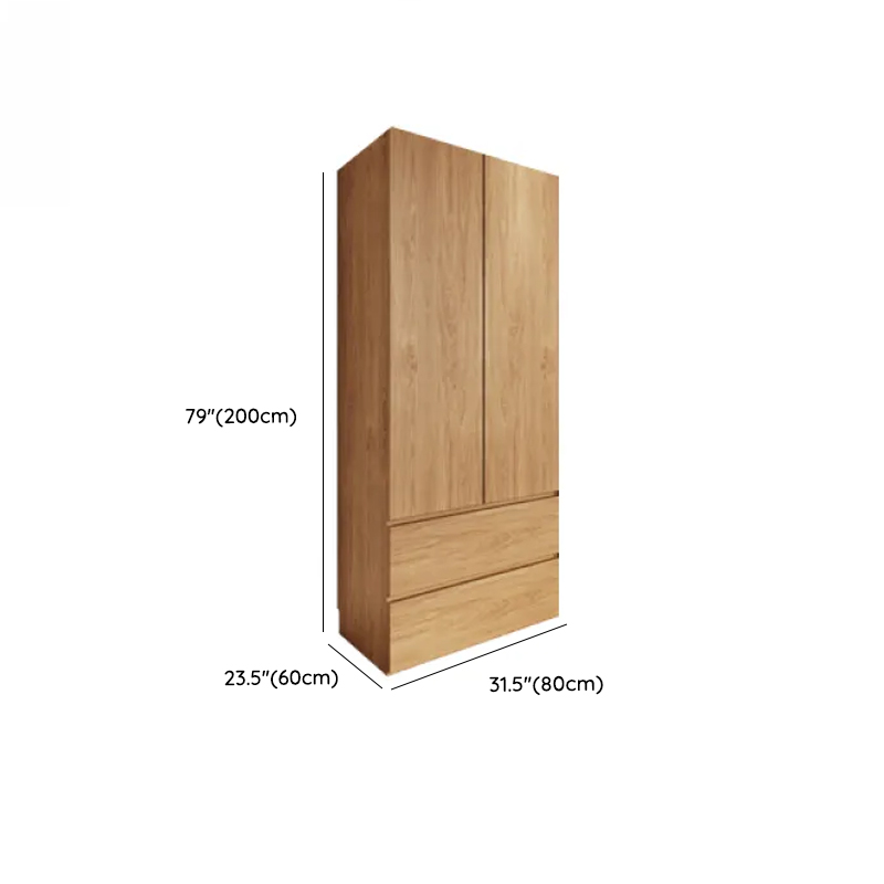 Wood Grain Minimalist Laminate Independent Wardrobe Closet with Soft Close Drawer, Soft Close Door, and Interior Shelves - image 20