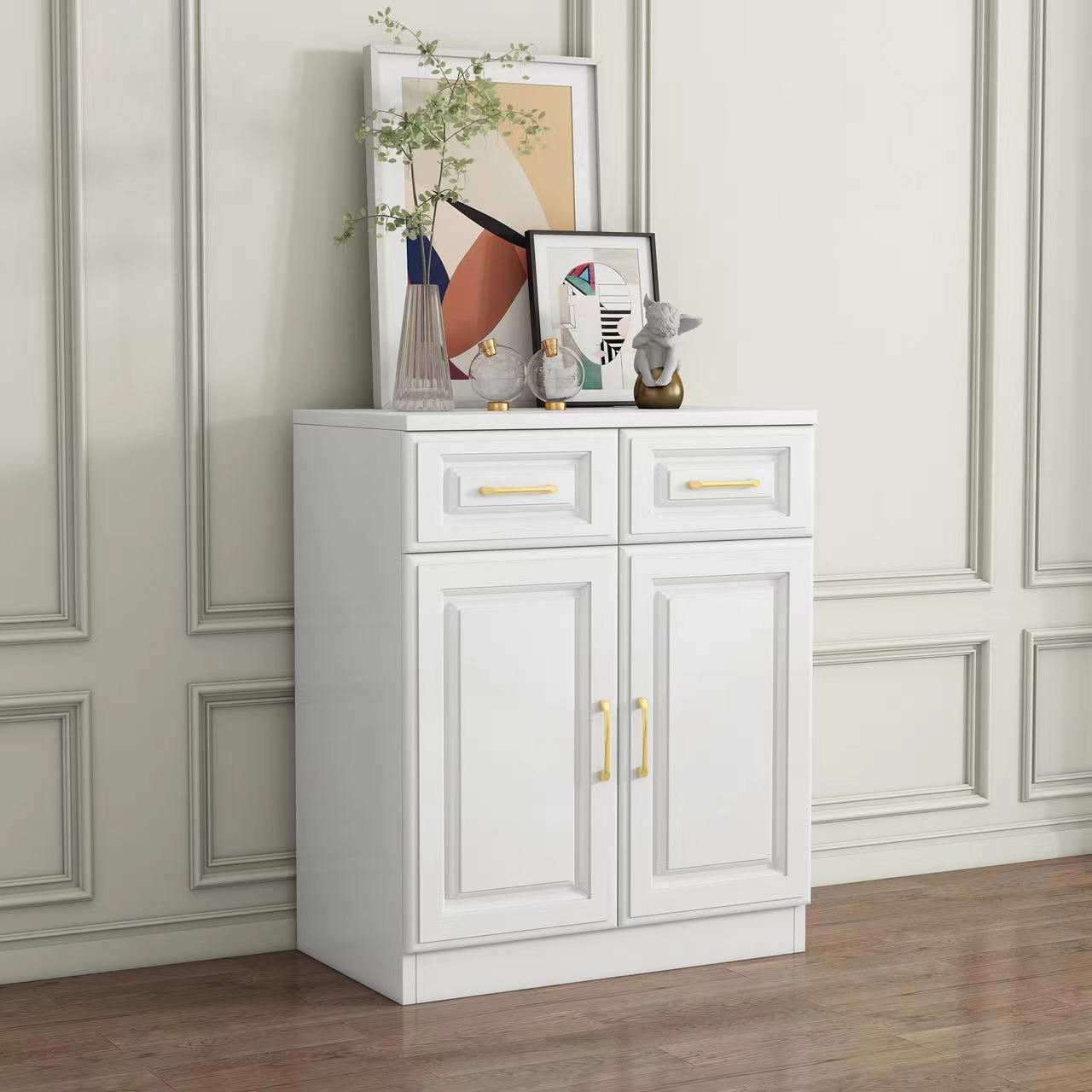 Detached Narrow/Standard Sideboard in Slab for Sitting Room with Pantry Hutch, 1 Shelf, 4 Doors/3 Doors/2 Doors and 4 Drawers/3 Drawers/2 Drawers in a Trendy Style - image 3