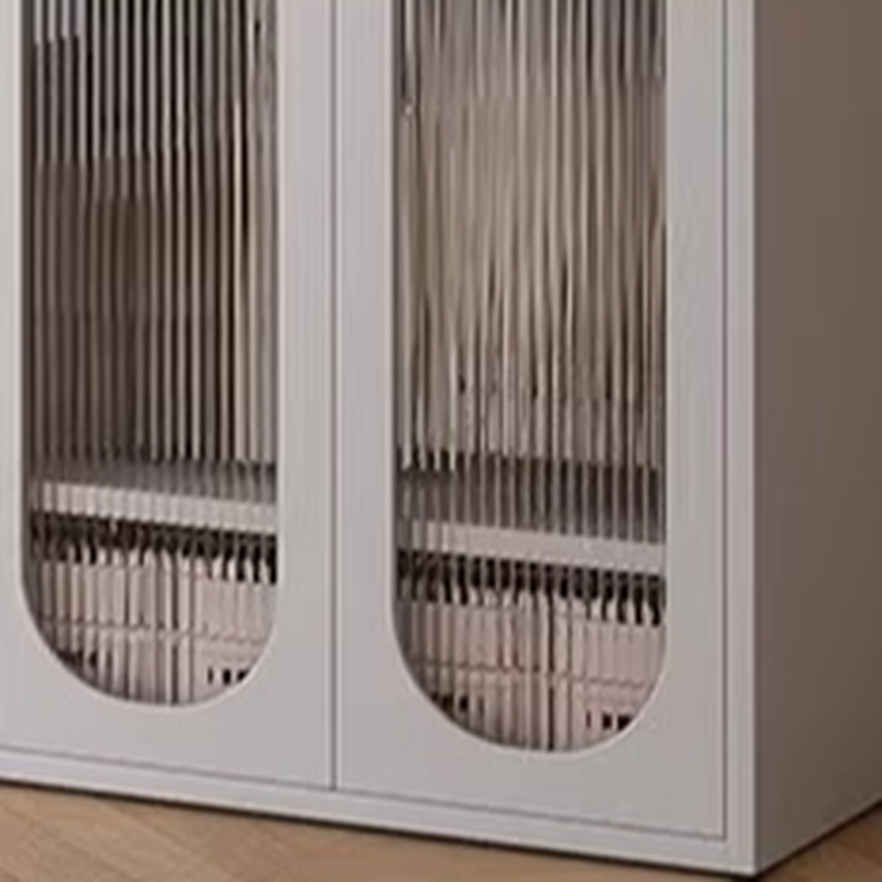 White Modish Alloy Armoire Cabinet with Adaptable Shelf and Clothing Rod - image 4