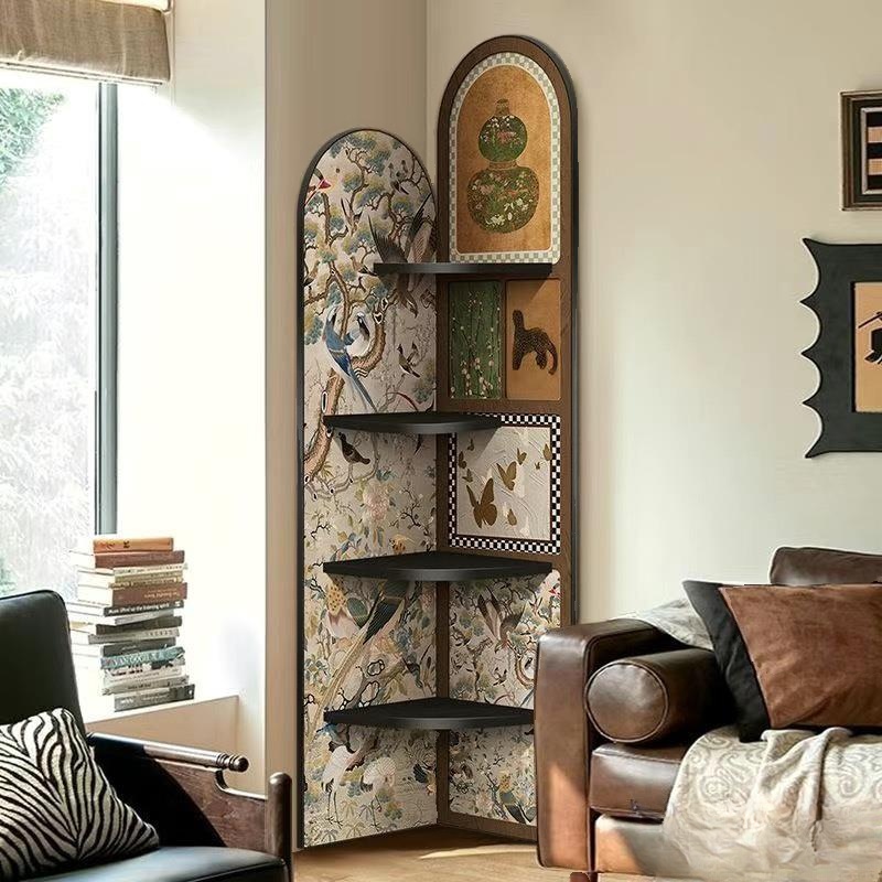 Modern Simple Style Nook Decorative Cabinet with 4 Exterior Shelves, Matte Black Lumber Top - image 6