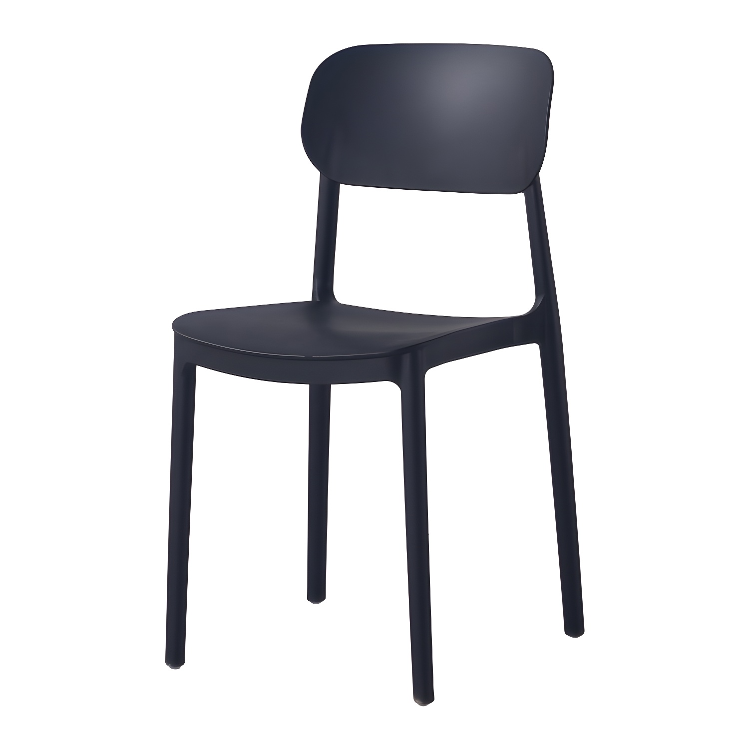 Stackable Scandinavian Style Side Chair with Low Back in Plastic & Acrylic - Armless - image 16