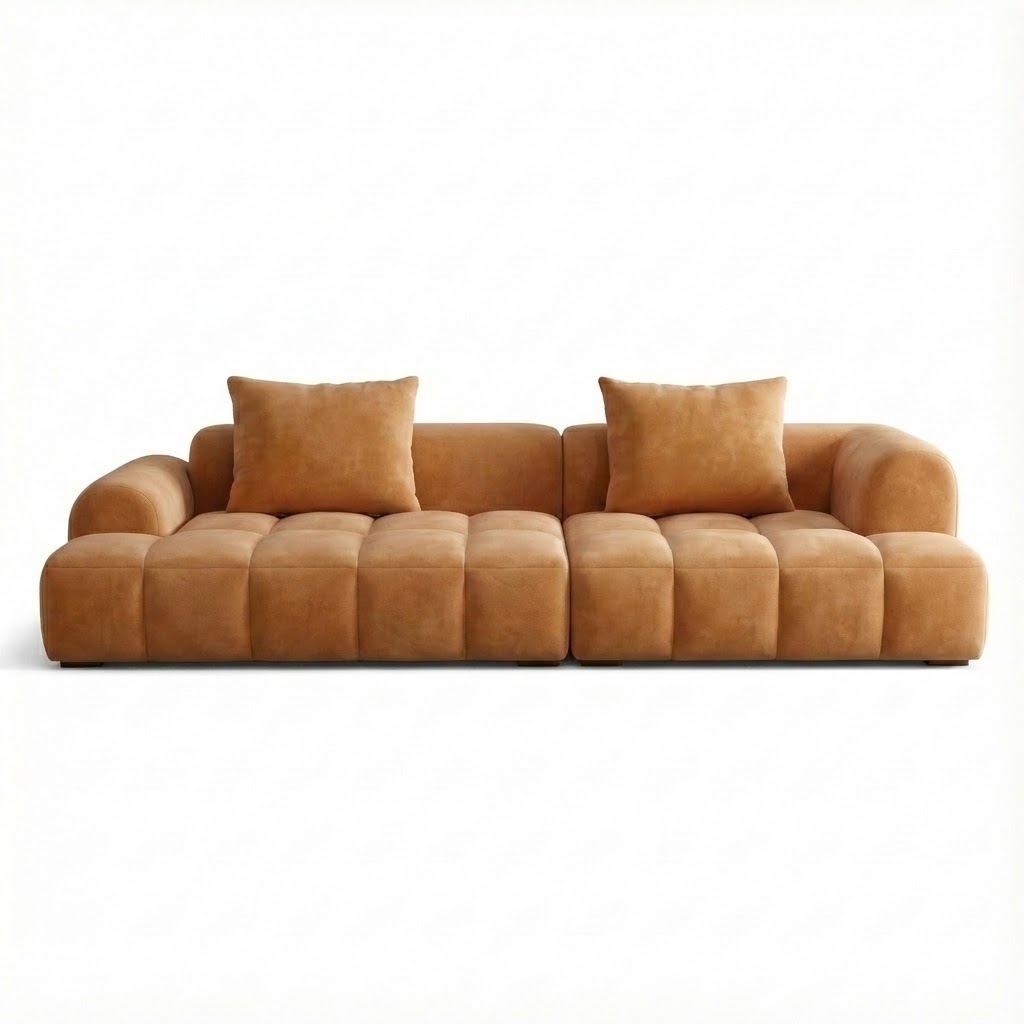 Modern Suede Sectional Sofa with Black Pine Wood Frame and Scratch Resistant Design - image 3