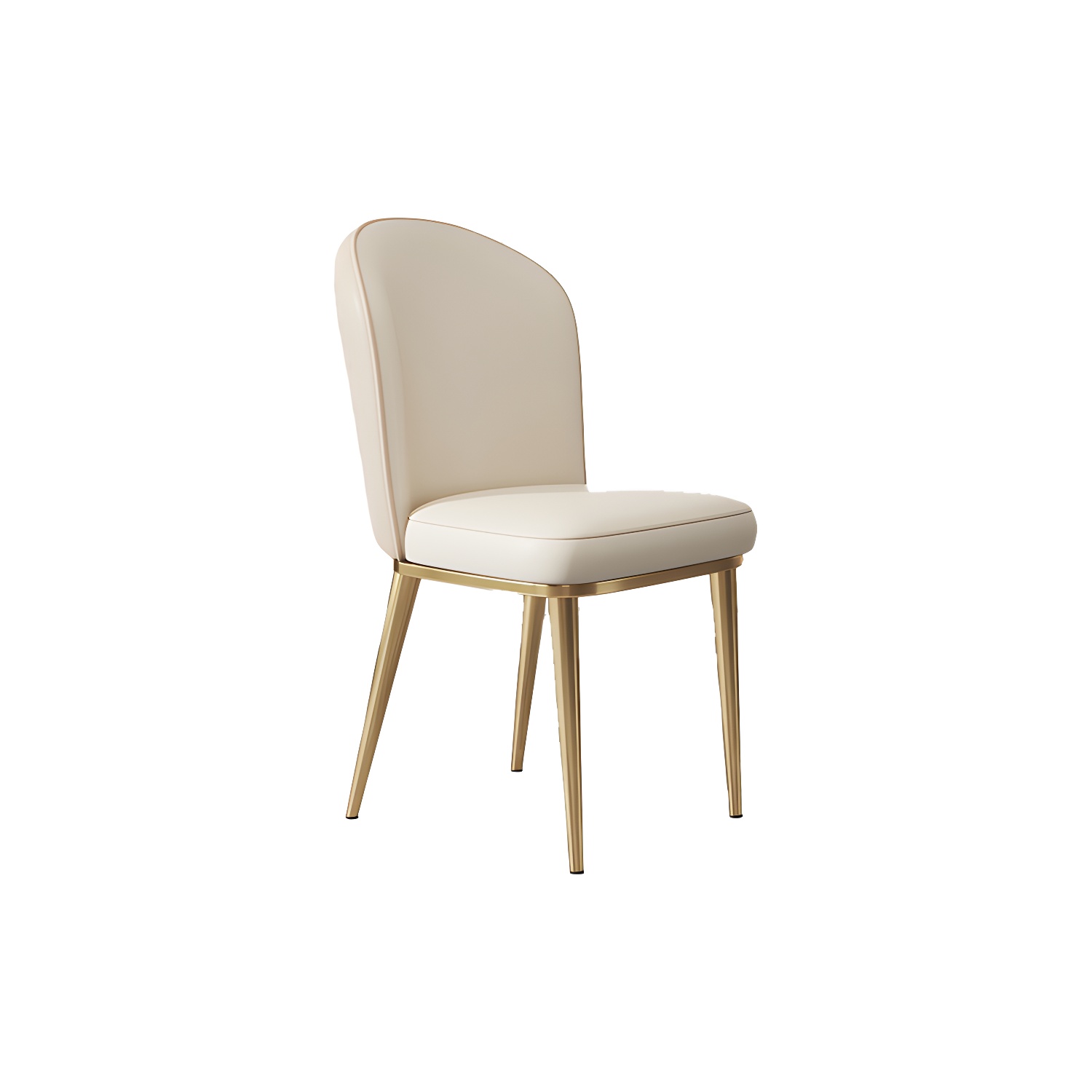 Glam Style Side Chair Leather Gold Frame Dining Chair for Home - image 15