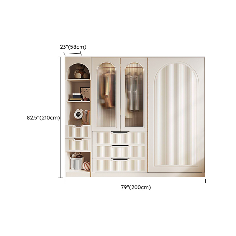 Chalk Almirah in Timber with Clothing Rod, 3 Cabinets/2 Cabinets and 5-Drawer/4-Drawer/3-Drawer in a Minimalist Style, 3-Shelf/2-Shelf Included/Not Included - image 29