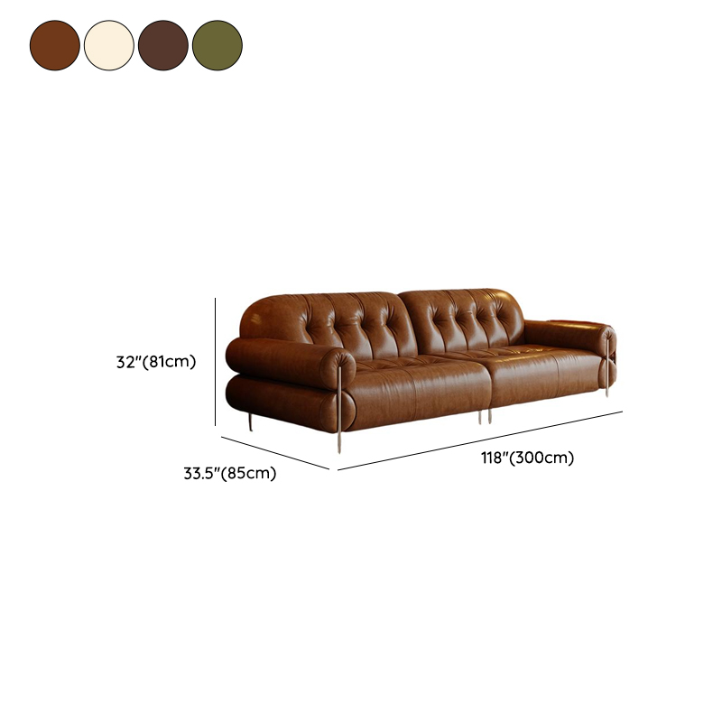 Tear Resistant Standard Sofa with Pu/Flannel Upholstery in Grey/Auburn/Ivory - image 25