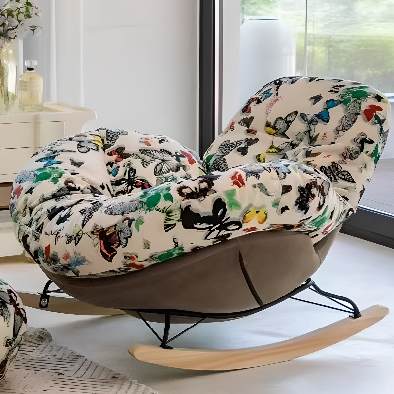 Modern Scratch-tolerant Upholstered Rocking Chair with Padded Comfort - image 6
