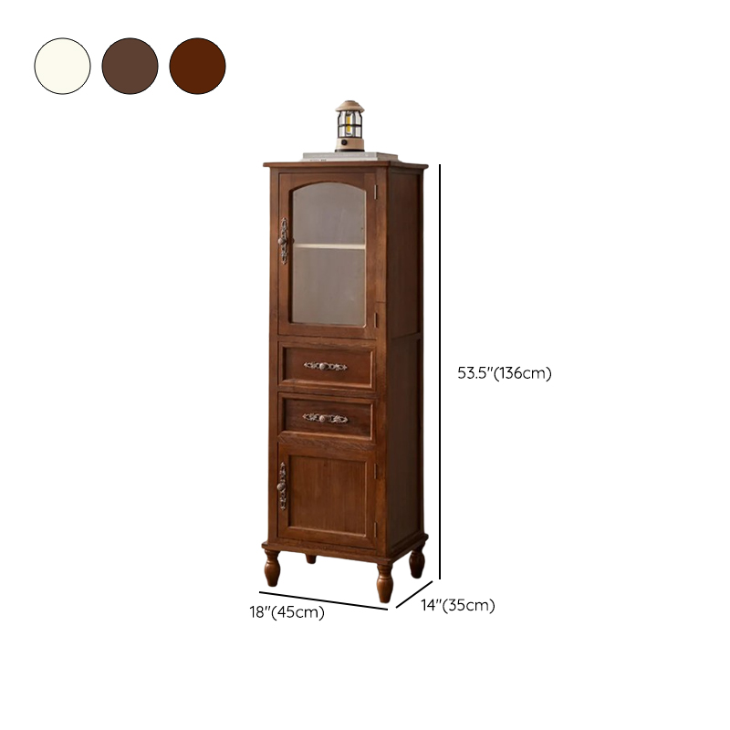 Classic Parlor Independent Accent Cabinet with Distressed Wood Finish, Damp-proof and Bun Feet - image 11