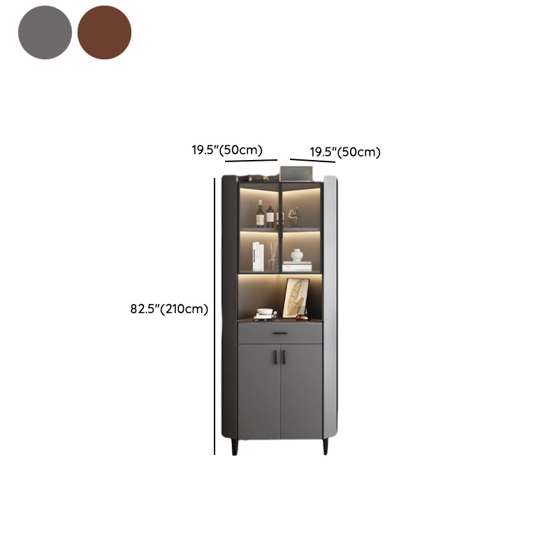 Damp-proof Scratch-immune Accent Cabinet with 1 Exterior Shelf, Glazed Door, Storm Gray Top, Soft Close Drawer, and Stain Resistant - image 8