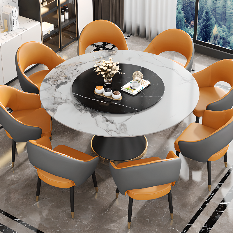 Modish Arm Chair with Ventilated Back, Padded Upholstery, Arms, and Steel Legs - image 9