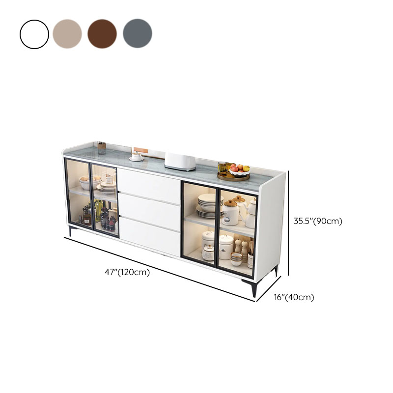 Standard/Narrow/Wide Oven Cabinet with 3 Drawers, Cupboard, Cabinets Storage, Sintered Stone Countertop, Glass-panel Door, and Flexible Shelf - image 22