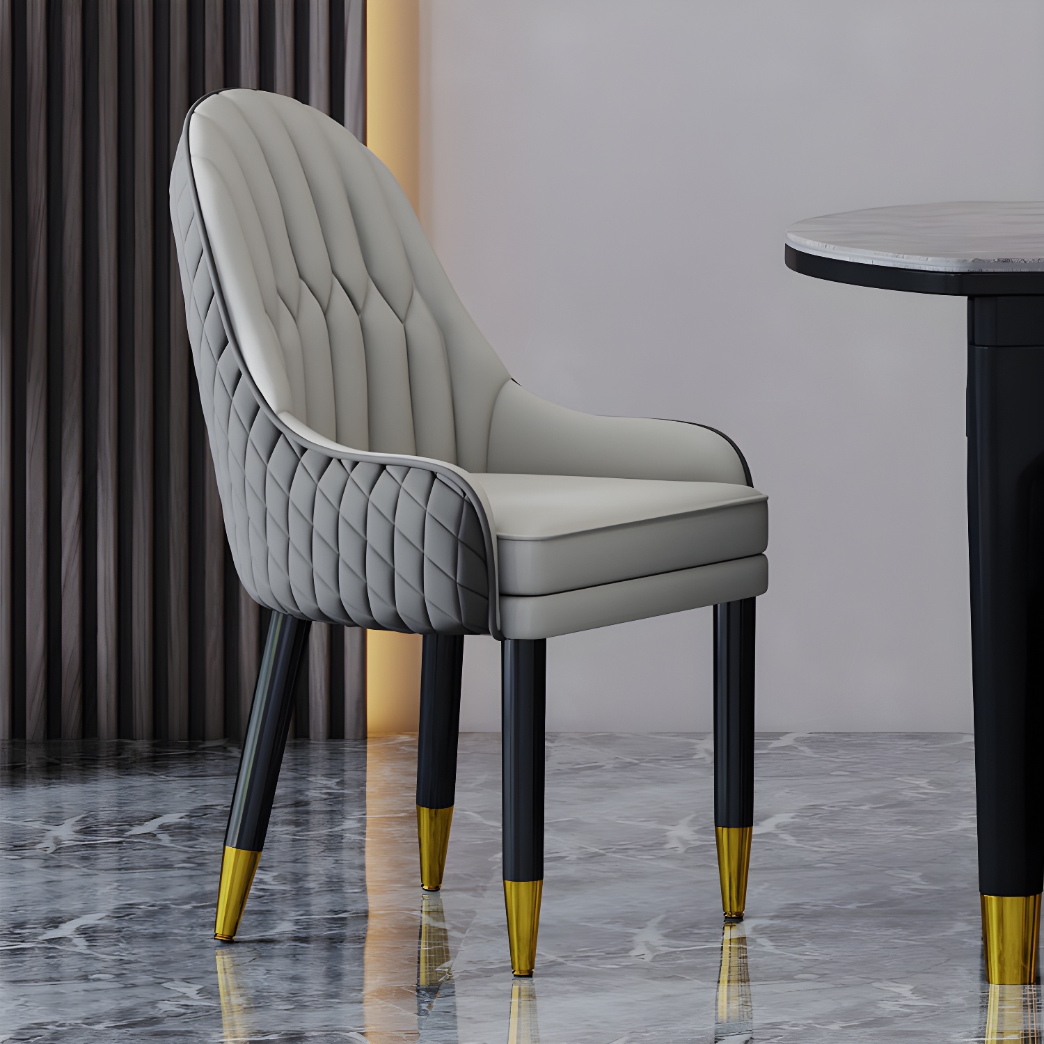 Scandinavian Indoor Arm Chair Upholstered Parsons Back Wood Dining Room Chair - image 14
