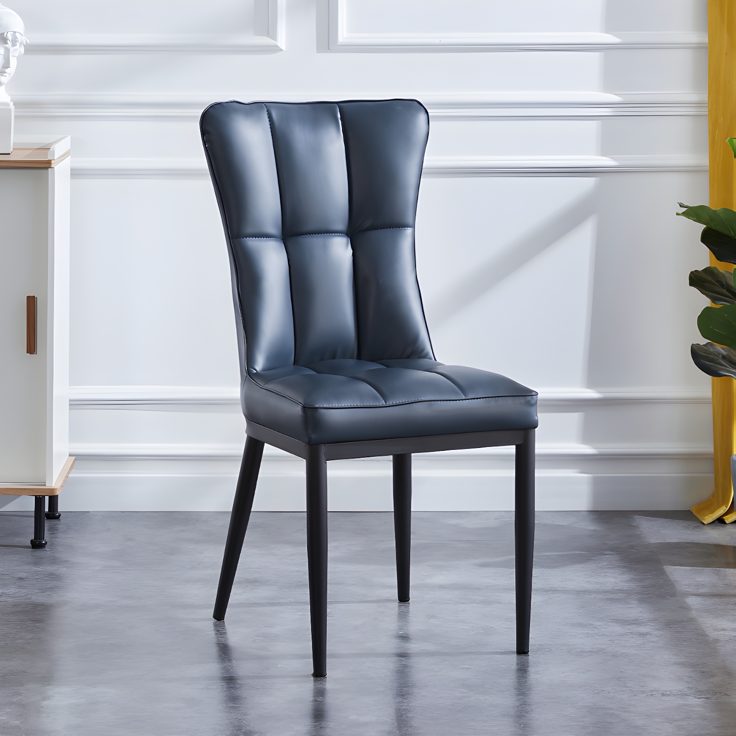 Upholstered Armless Dining Chairs Solid Back Side Chairs with Metal Legs - image 3