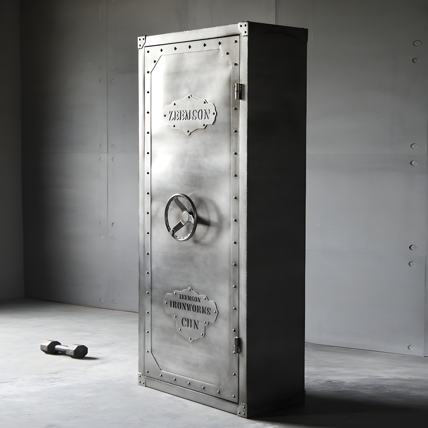 Industrial Metal Wardrobe Closet Freestanding Wardrobe in Grey - image 3