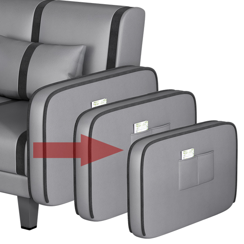 Trendy Solid Color Stain Resistant Standard Sofa/Loveseat in Dark Gray/Cerulean/Light Brown with Arm, Seats 3/2 People, and 2 Pillows - image 17