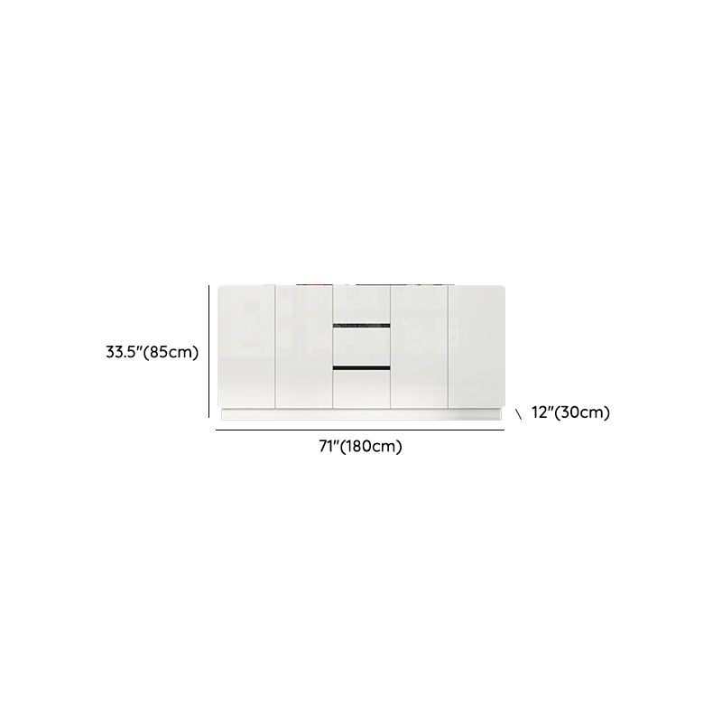 White Trendy Kitchen Storage with 3 Drawers, Standard/Narrow Size, Lumber Countertop, Variable Shelf, and Multiple Doors Options - image 23
