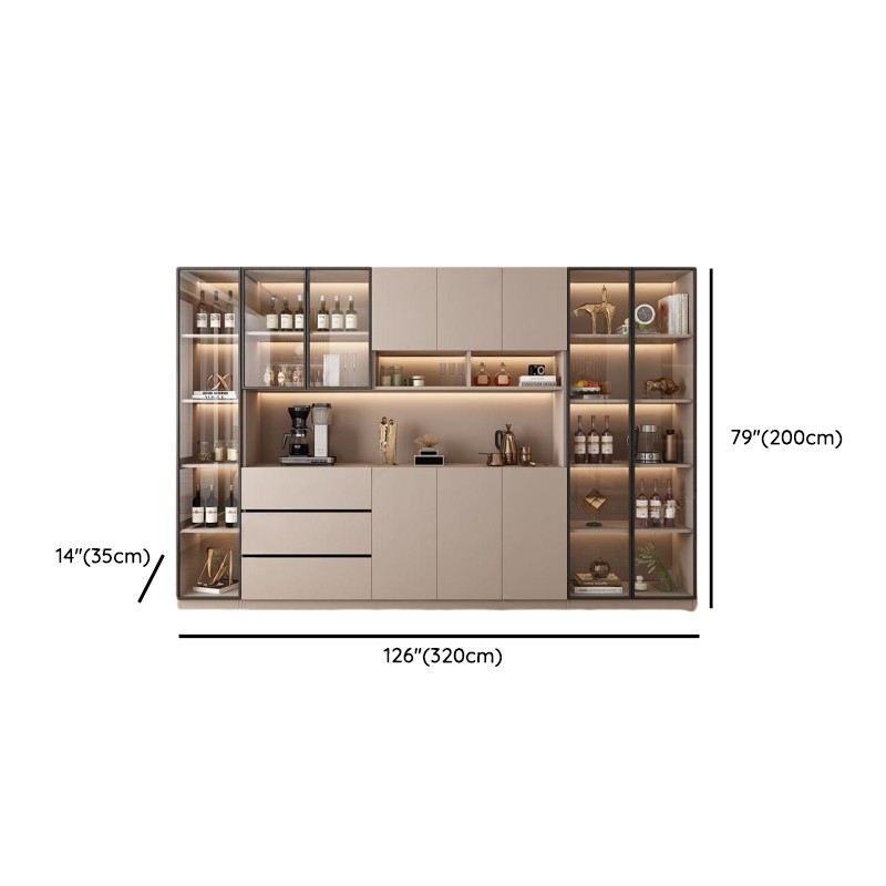 Wide/Standard/Narrow Modern Timber 3 Drawers 2 Shelves/3 Shelves/1 Shelf Glass Doors Pantry Hutch Sideboard - image 25