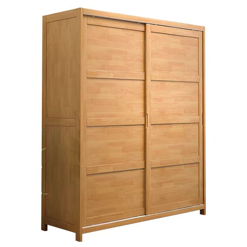 Minimalist Wooden Independent Wardrobe Closet with Compartments, Interior Shelves, Slipping Door Mechanism, and Gate - image 6