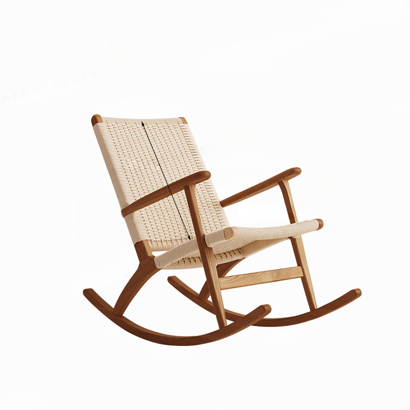 Wood Front Porch Rocking Chairs with Rear Back, Stationary - image 8