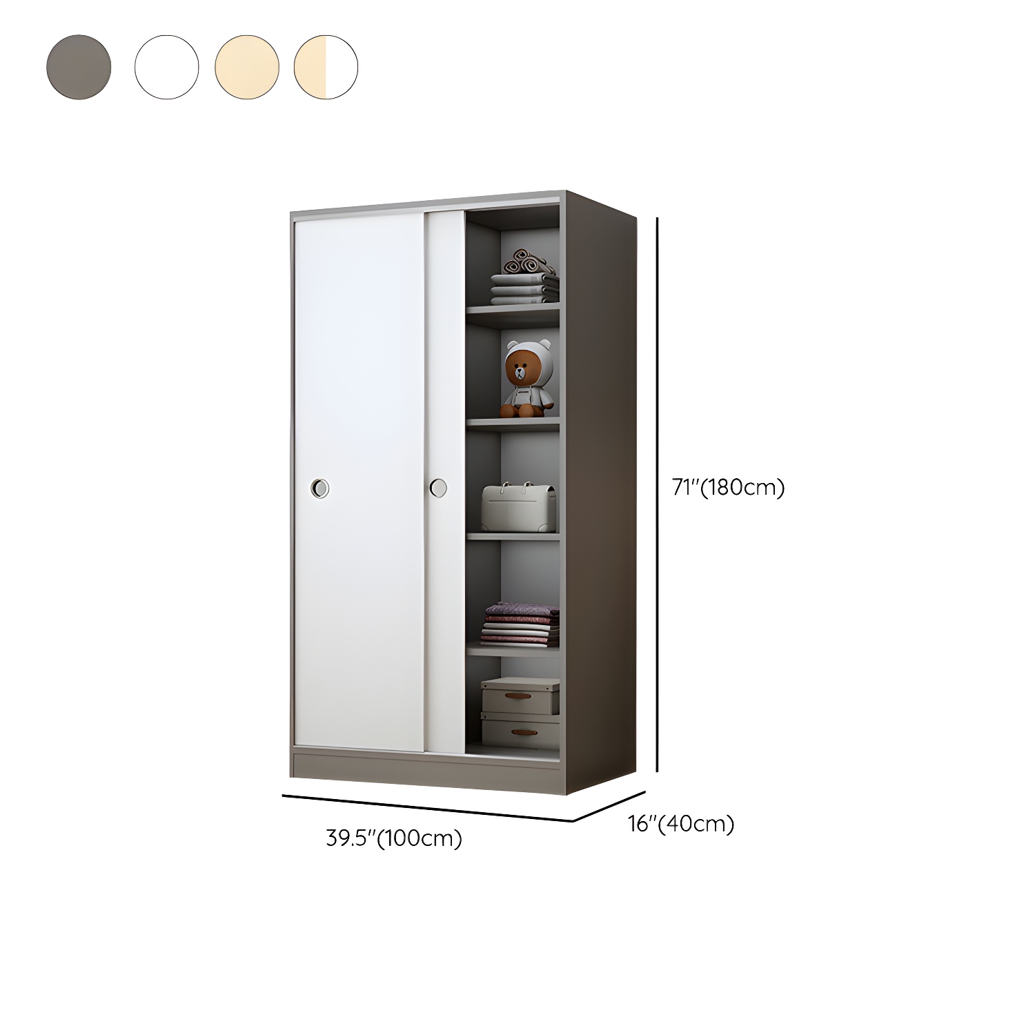 Elegant Wood Armoire Wardrobe with Clothing Rod and Shelves - Modern Style - No Distressing - image 14