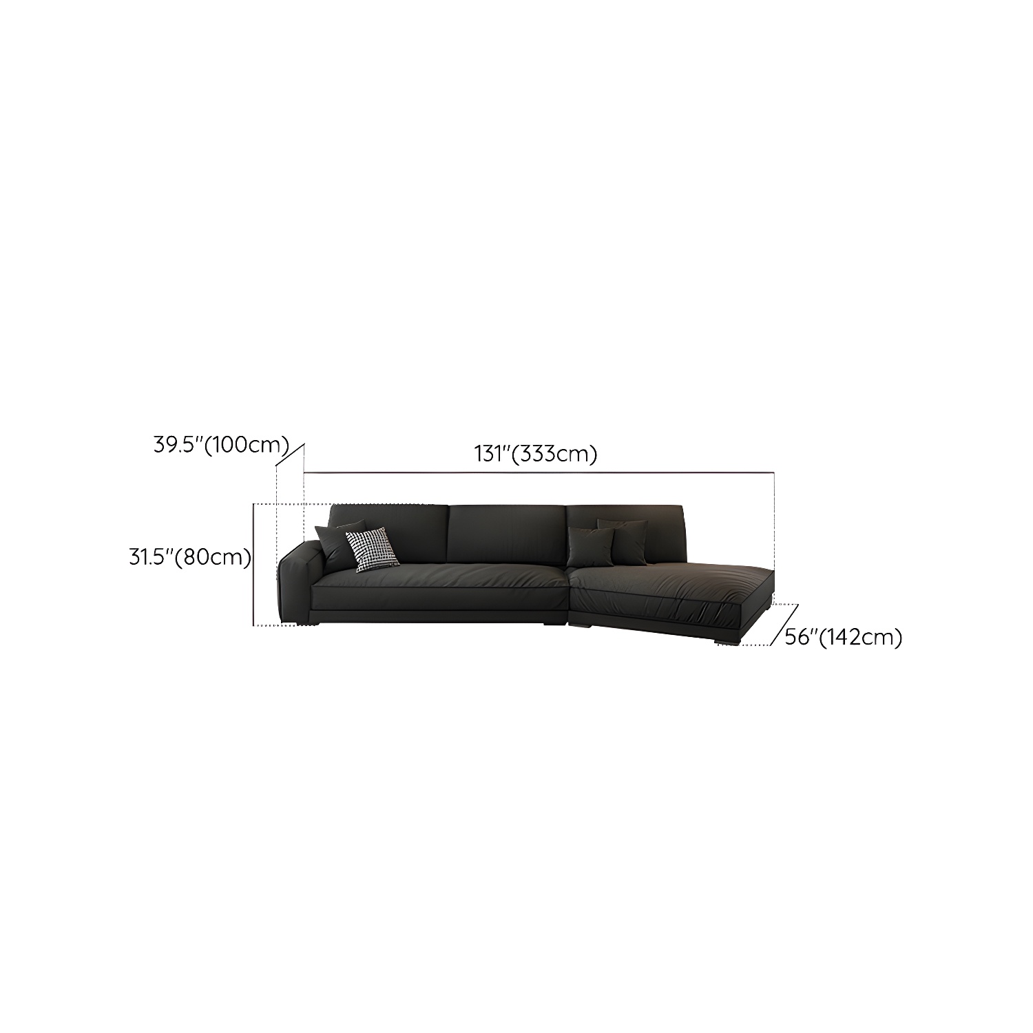 Modern Gray Polyester Blend Stationary Sectional Sofa with Square Arm and Cushion Back - image 18