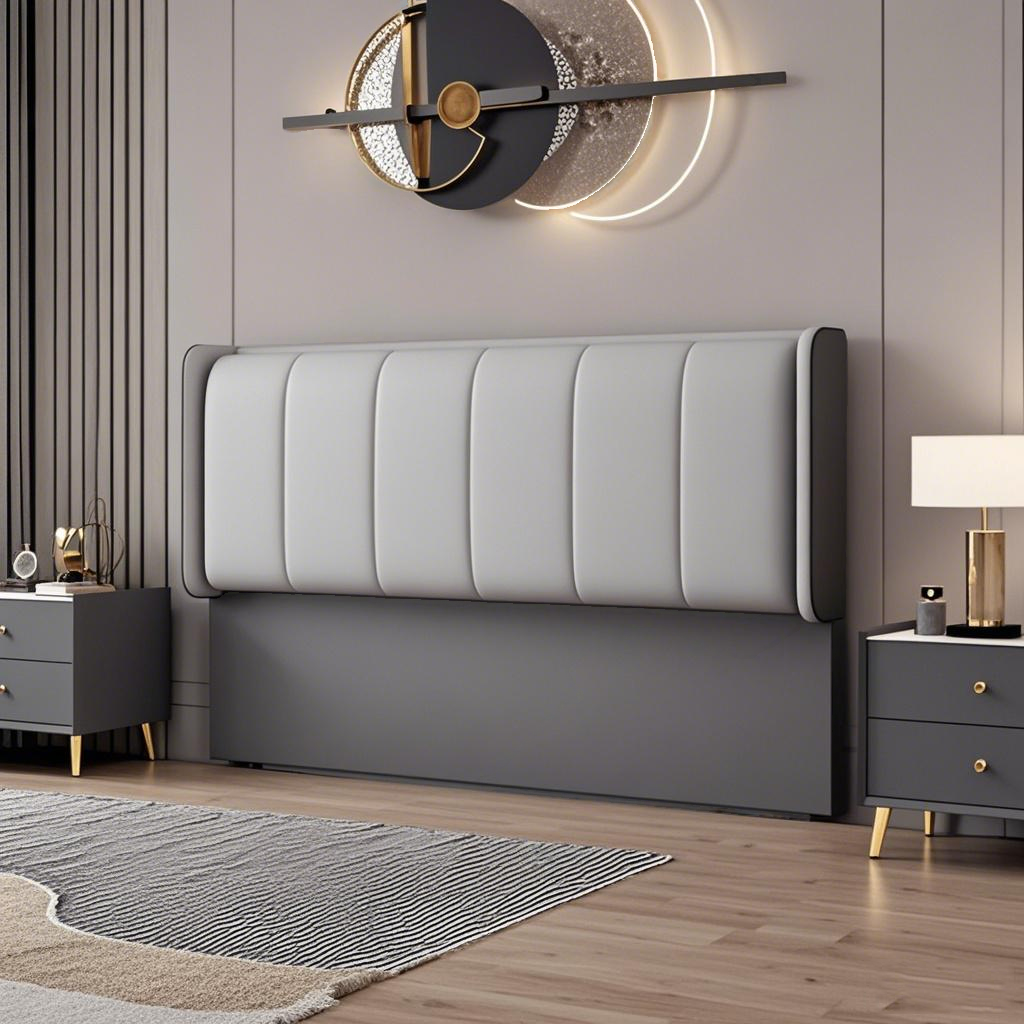 Simplistic Wingback Headboard in Pine Wood with No Distressing, Rectangular Shape for King/Queen/Full Bed, Featuring Sponge Upholstery and Standard Height - image 3