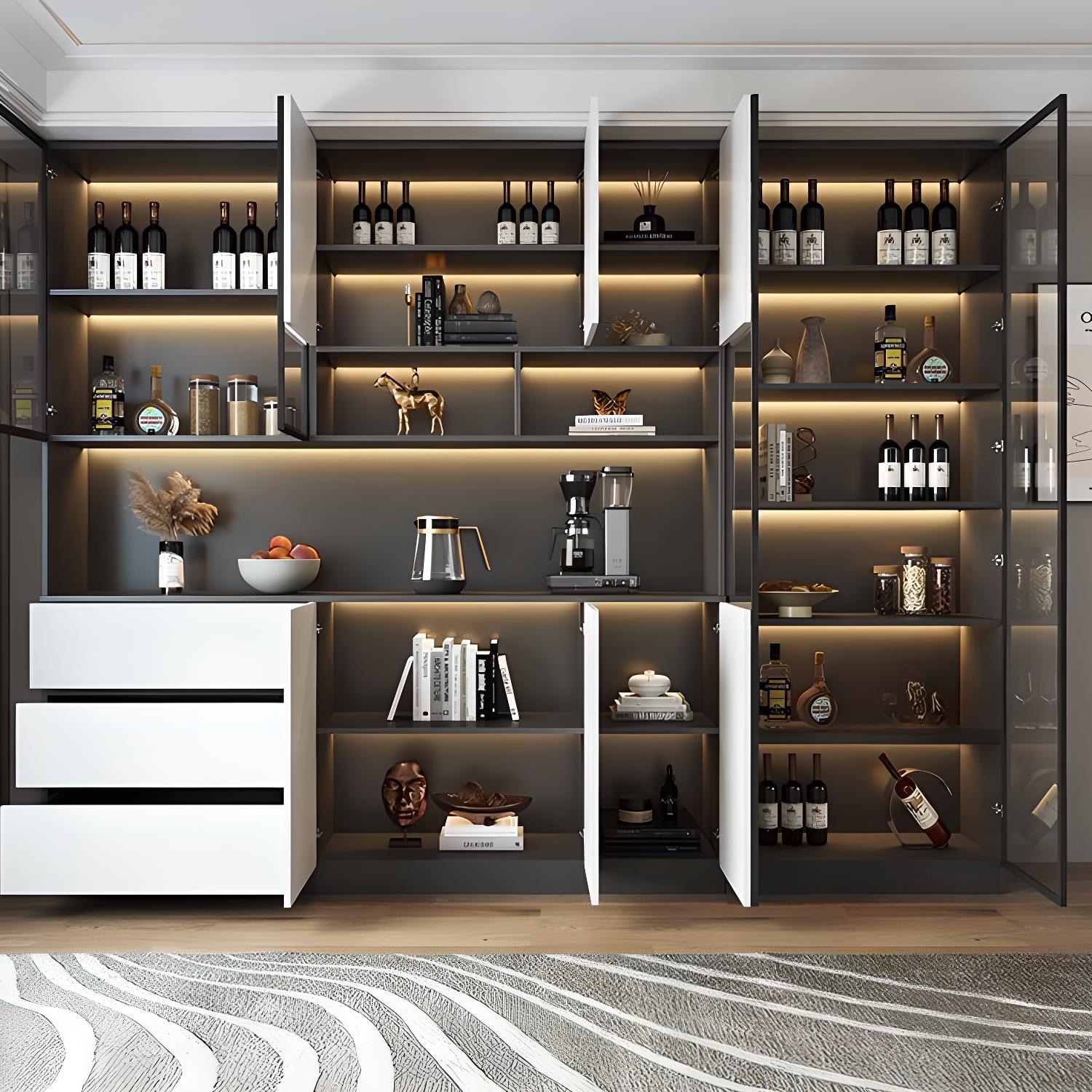 Modern Living Room Manufactured Wood Sideboard with Lighting - image 8