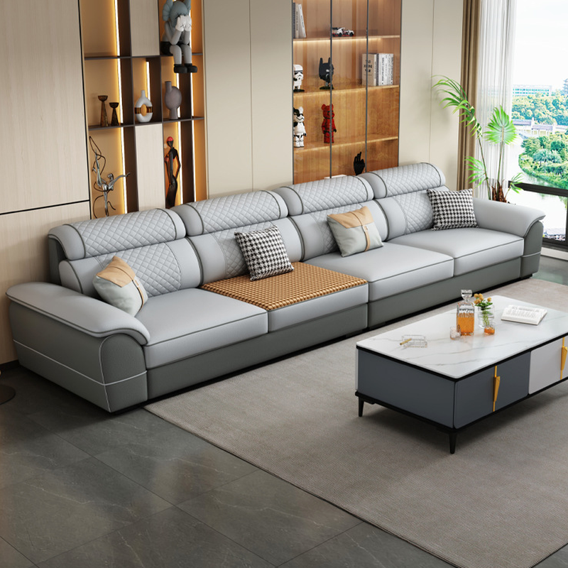 Modern Simple Style Straight/L-Shape Horizontal/Reversible Sofa Couch/Sofa Chaise in Grey with Water-resistant and Pillow Top Arm, 2-piece/3 Pc - image 4