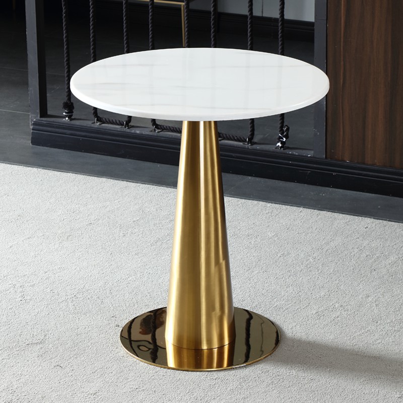 Glamorous Rounded Stone Dining Table for 2, Scratch-proof and Fixed Mechanism - image 4
