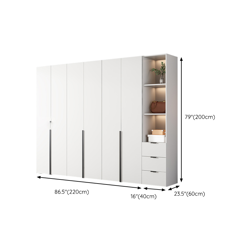 White Wood Wardrobe Armoire with Hinged Doors and Shelves Included - image 28