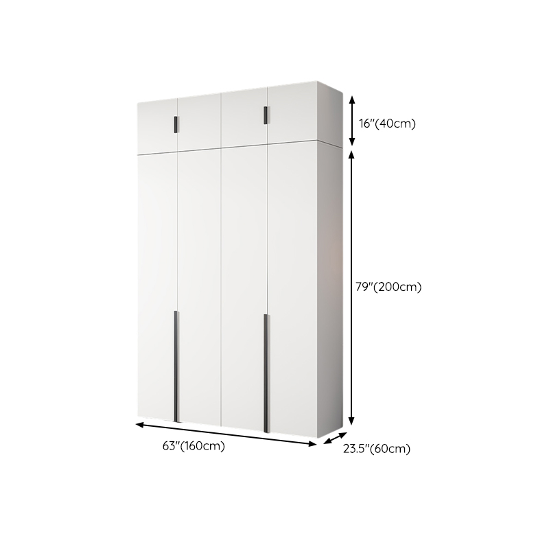 White Wood Wardrobe Armoire with Hinged Doors and Shelves Included - image 19