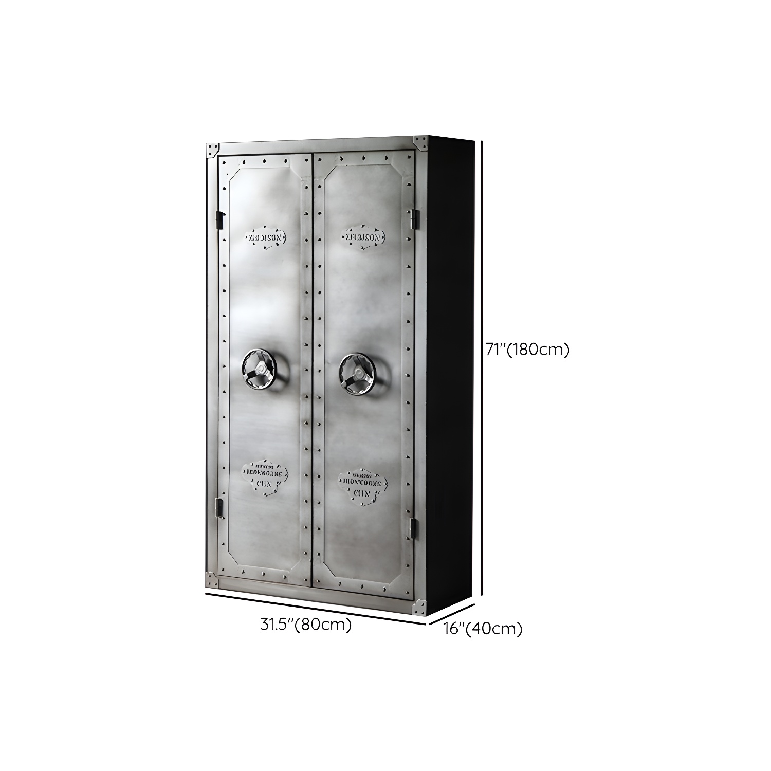 Industrial Metal Wardrobe Closet Freestanding Wardrobe in Grey - image 10