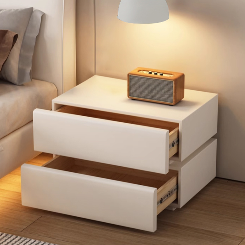 Art Deco Style Bedside Cabinet Nightstand with 2 Drawers and Pine Countertop - image 9