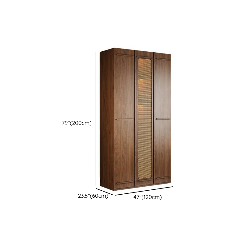 Modern Natural Wood Standalone Almirah with Soft Close Drawer and Door, Interior Shelves, and Hanging Rod - image 25