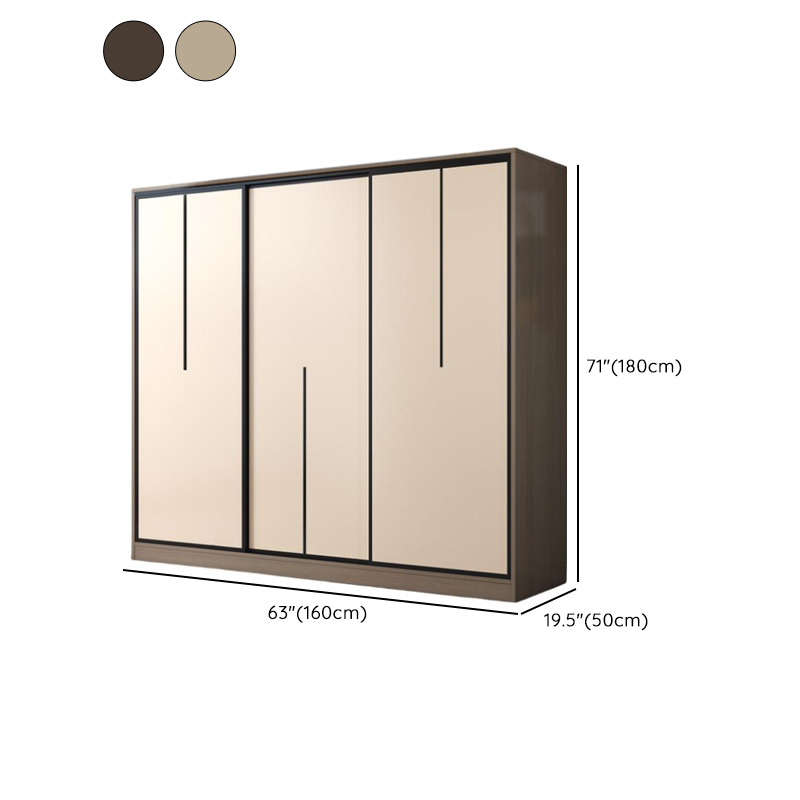 Modish Wooden Independent Armoire Cabinet with Soft Close Door, Interior Shelves, and Clothing Rod - image 10