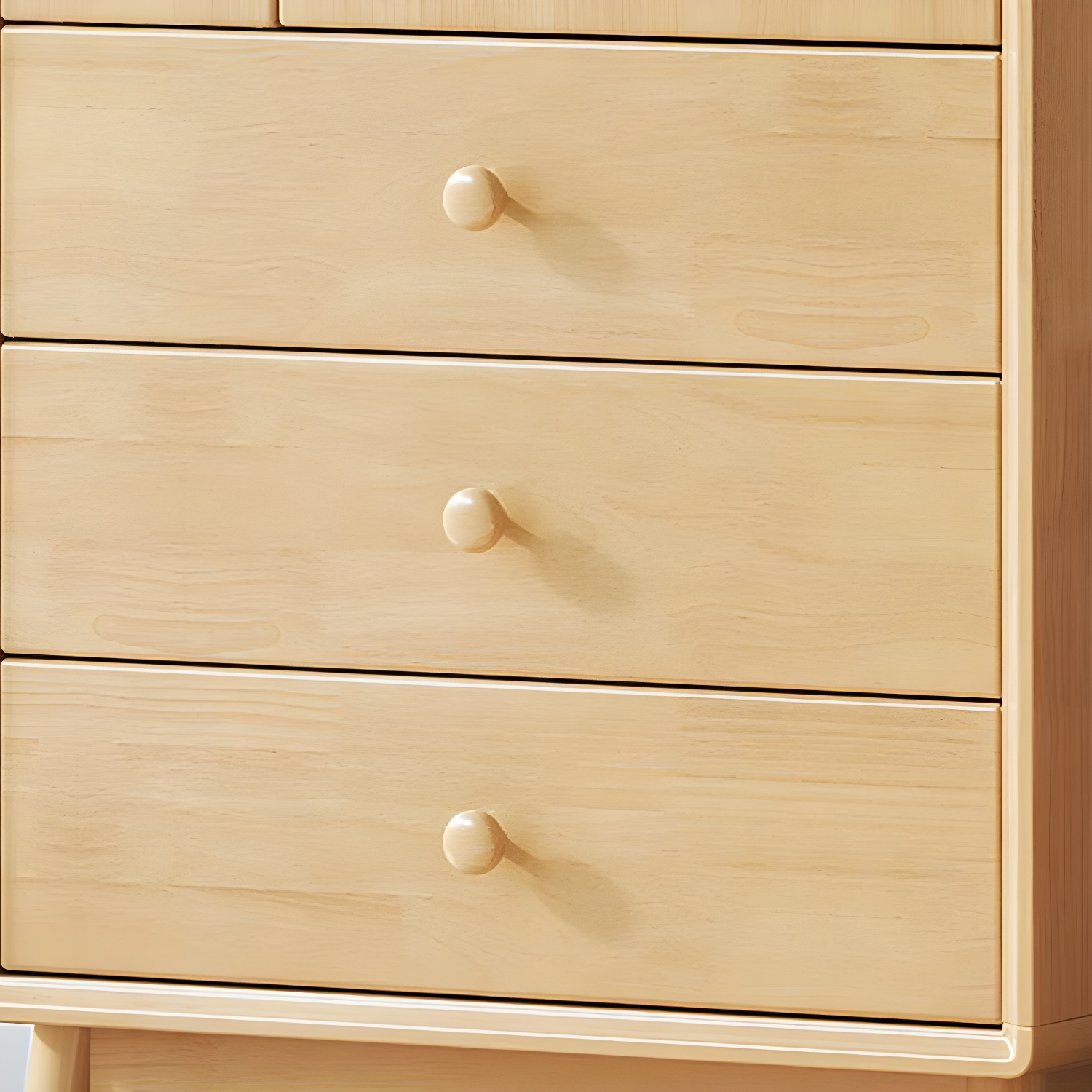 Scandinavian Natural Wood Wardrobe with Clothing Rod and Shelves for Bedroom - image 11