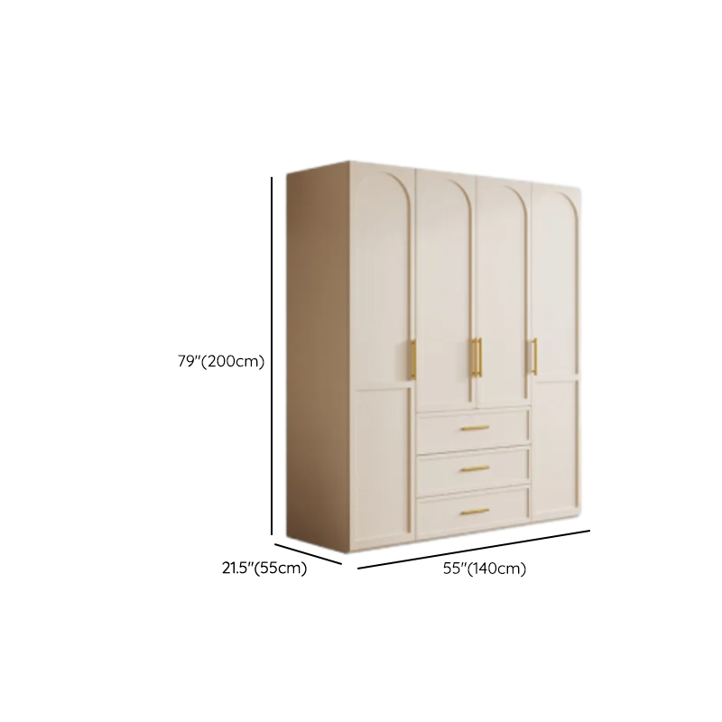 Simplistic White Detached Almirah with 3 Drawers, Interior Shelves, and Hinged Door - image 12